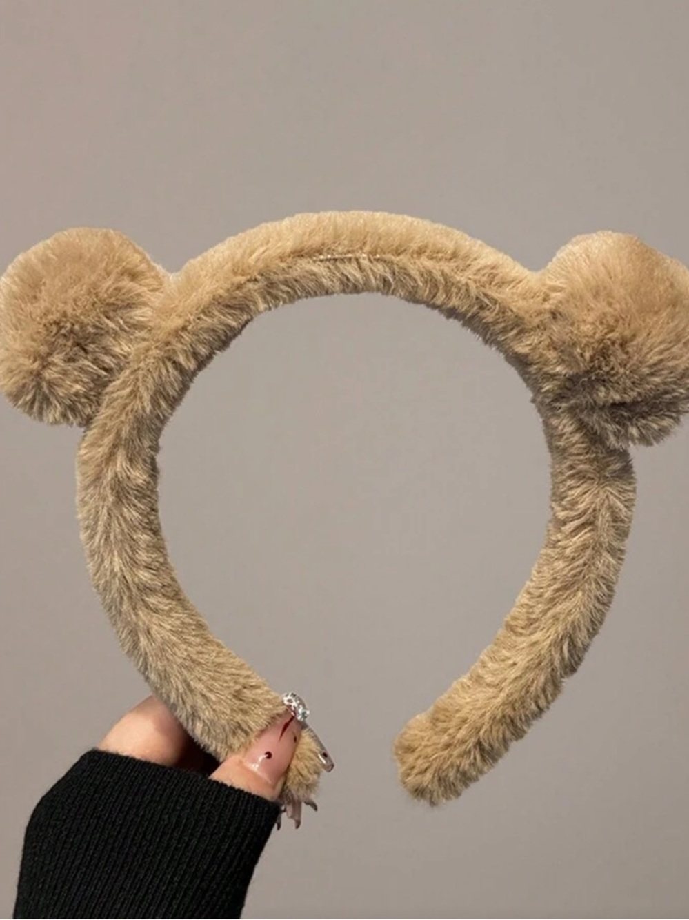 Plush Bear Ear Headband - Brown